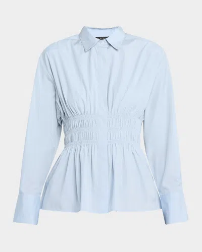 RAG & BONE BLYTHE SMOCKED POPLIN SHIRT
