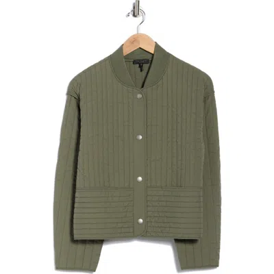 Rag & Bone Bobbi Cropped Quilted Jacket In Green