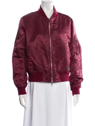 Pre-owned Rag & Bone Bomber Jacket In Burgundy