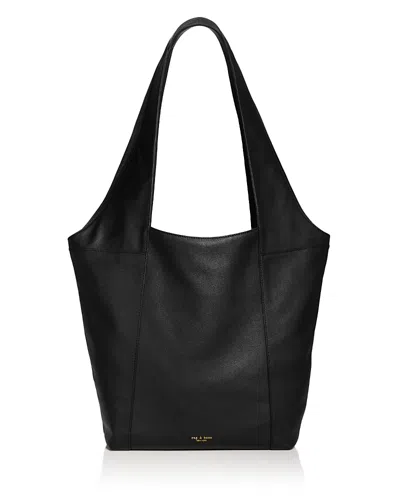 Rag & Bone Brayton Large Leather Hopper Bag In Black