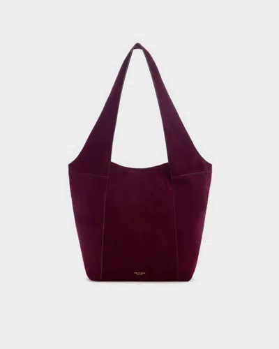 Rag & Bone Brayton Leather Shopper Bag In Deep Berry