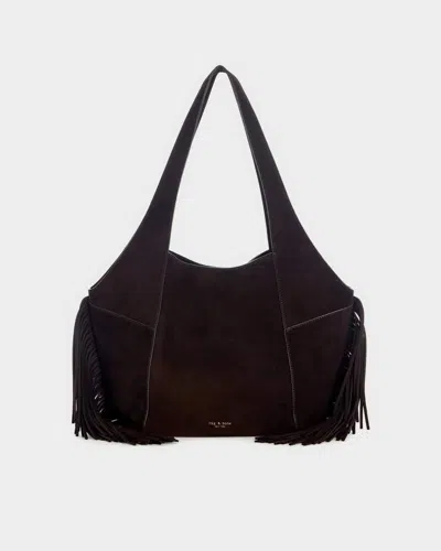 Rag & Bone Brayton Suede Fringe Carryall In Chocolate