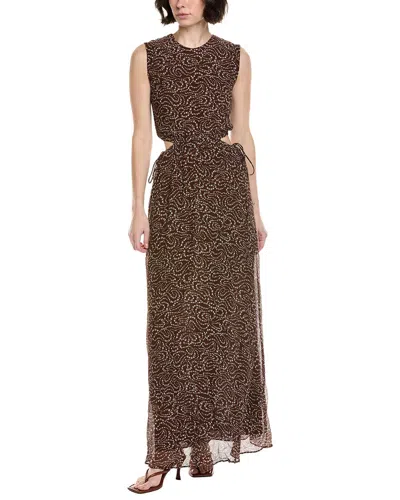 Rag & Bone Brianna Silk-blend Maxi Dress In Brown