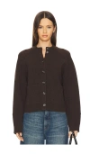 Rag & Bone Bridget Mock Neck Cardigan In Brown