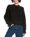 Rag & Bone Bridget Stripe Crewneck Wool-blend Sweater In Brown