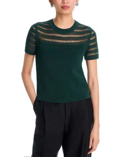 Rag & Bone Britt Crewneck Short Sleeve Sweater In Green