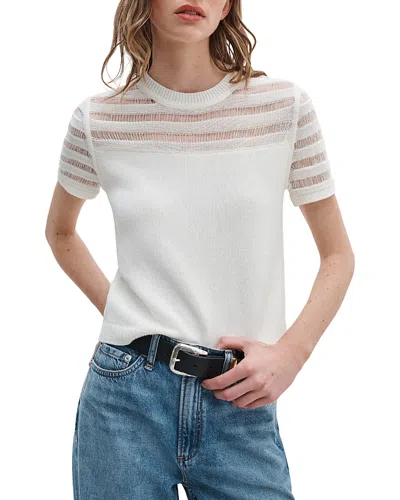 Rag & Bone Britt Crewneck Short Sleeve Sweater In White