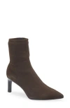 Rag & Bone Britt Pointed Toe Sock Bootie In Brown