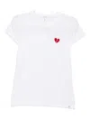 Rag & Bone The Broken Heart Tee Embroidered Cotton T-shirt In White