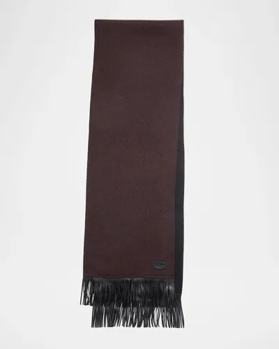 Rag & Bone Brooke Two-tone Fringe-trim Wool Scarf In Dkchc