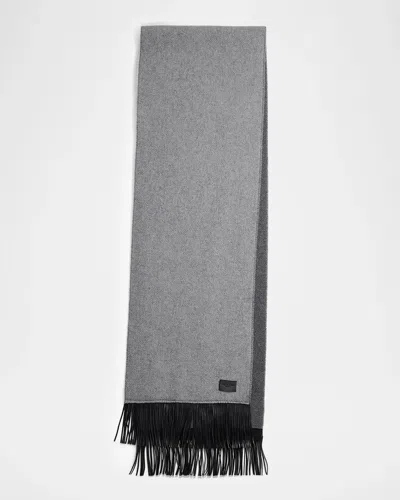 Rag & Bone Brooke Two-tone Fringe-trim Wool Scarf In Pgrml