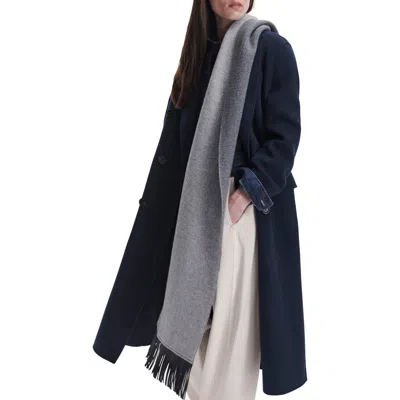 Rag & Bone Brooke Wool Fringe Scarf In Gray