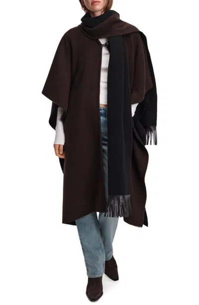 Rag & Bone Brooke Wool Scarf Poncho In Brown