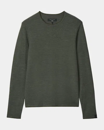 Rag & Bone Brooks Merino Wool Crewneck Sweater In Green