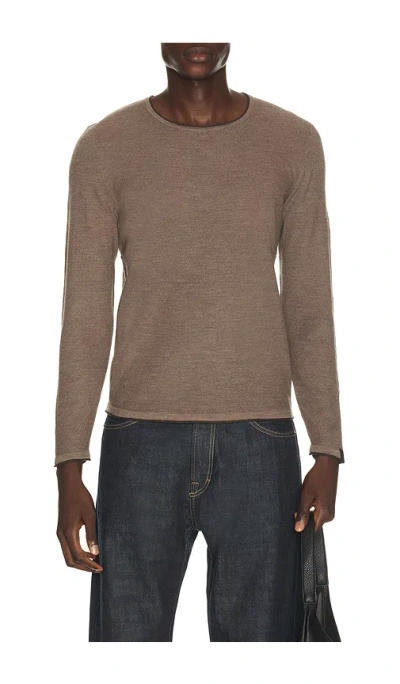 Rag & Bone Brooks Wool Crew Sweater In Brown