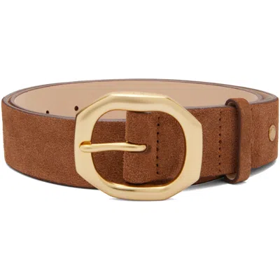 Rag & Bone Brown Audrey Suede Belt In White