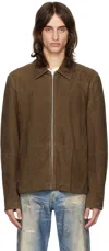 Rag & Bone Brown Melrose Suede Jacket In Dkbrw