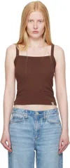 Rag & Bone Brown 'the Slub Square Neck' Tank Top
