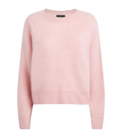 Rag & Bone Brushed Cashmere Jada Crewneck Sweater In Pink