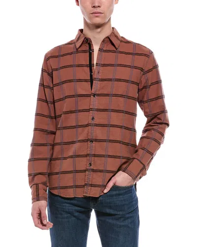 Rag & Bone Brushed Oxford Tomlin Shirt In Brown