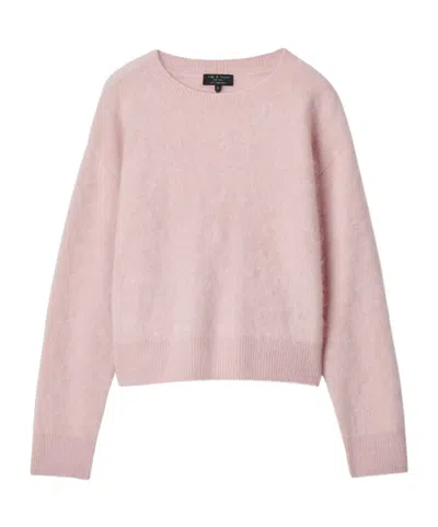Rag & Bone Brushed-finish Crew-neck Shirt In Pink
