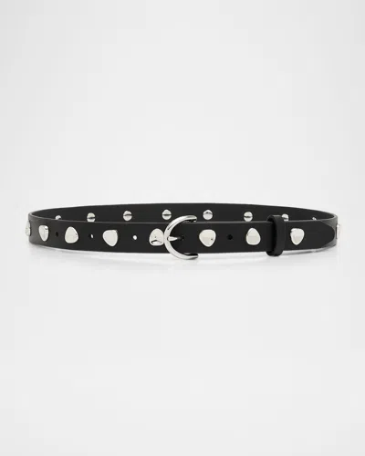 Rag & Bone Brynn Studded Leather Belt In Black