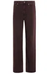 Rag & Bone Womens Brntb Mr Logan Featherweight Wide-leg Denim Jeans In Brown