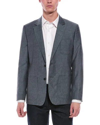 Rag & Bone Butler Donegal Wool & Linen-blend Blazer In Blue