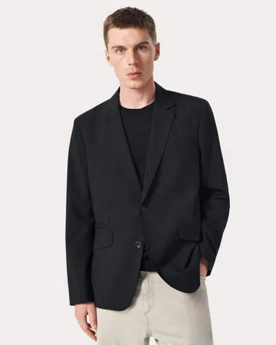 Rag & Bone Butler Japanese Wool-blend Ripstop Blazer In Black
