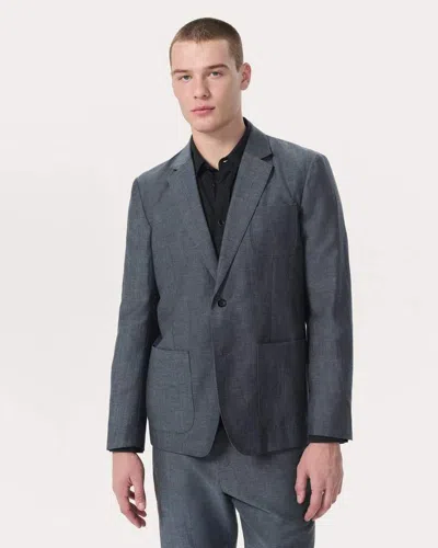 Rag & Bone Butler Wool-blend Blazer In Blue