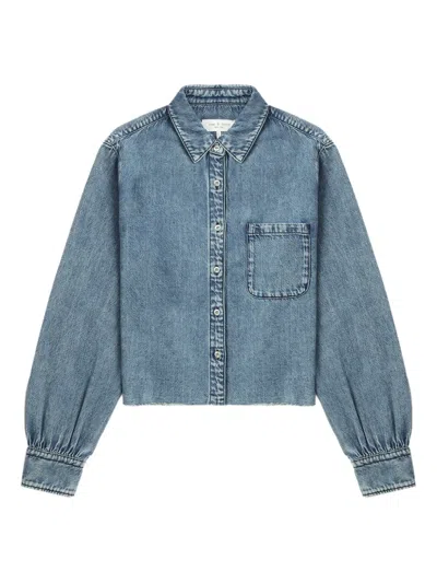 Rag & Bone Button-fastening Frayed-hem Shirt In Blue