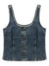 Rag & Bone Poppy Button-front Denim Top In Blue