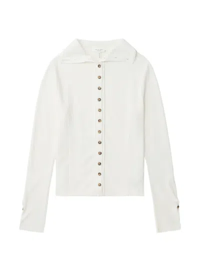 Rag & Bone Buttoned Collared Knitwear In White