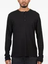 Rag & Bone Buttoned Long-sleeve T-shirt In Black
