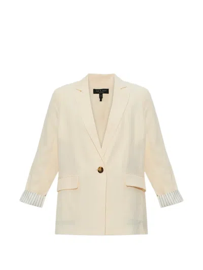 Rag & Bone Button-fastening Blazer In Neutral