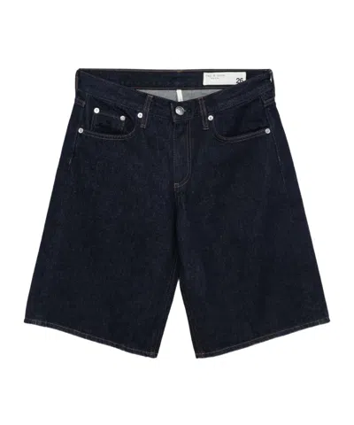 Rag & Bone Denim Shorts With Belt Loops In Blue