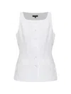 Rag & Bone Button-up Sleeveless Jacket In White