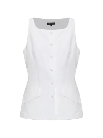 Rag & Bone Button-up Sleeveless Jacket In White