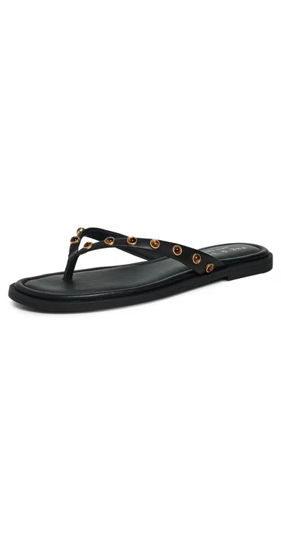 Rag & Bone Cabochon Gia Thong Sandals Black