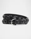 Rag & Bone Cabochon Leather Belt In Black