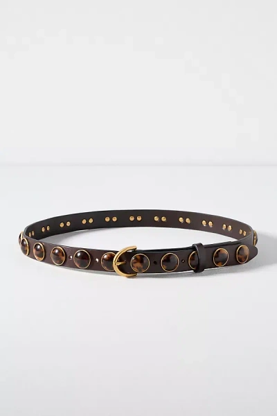 Rag & Bone Cabochon Resin Studded Belt In Brown