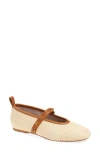 Rag & Bone Beige Spire Straw Mary Jane Ballerina Flats In Neutral