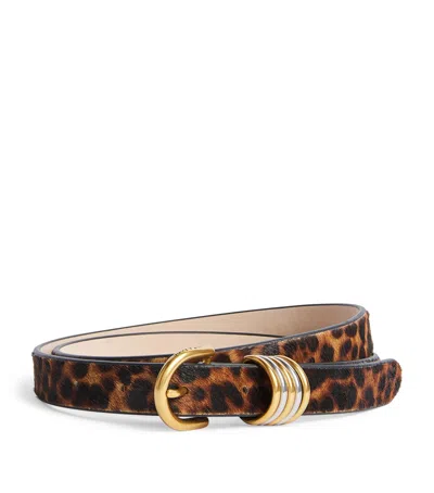 Rag & Bone Calf Hair Leopard Sasha Belt In Animal Print
