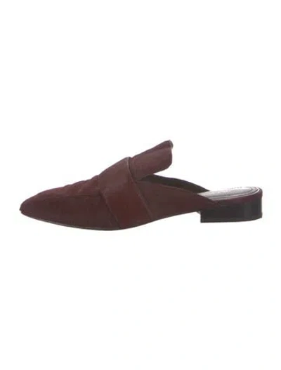 Pre-owned Rag & Bone Calf Hair Mules In Burgundy