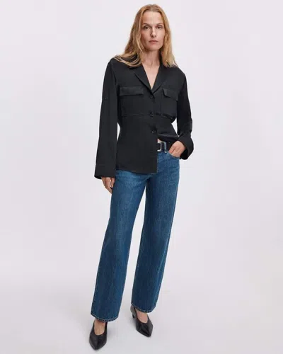 Rag & Bone Cam Ankle Relaxed Straight Jean In Black