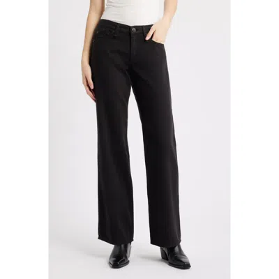 Rag & Bone Cam Featherweight Low Rise Relaxed Straight Leg Jeans In Black