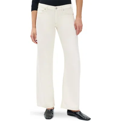 Rag & Bone Cam Featherweight Low Rise Relaxed Straight Leg Jeans In White