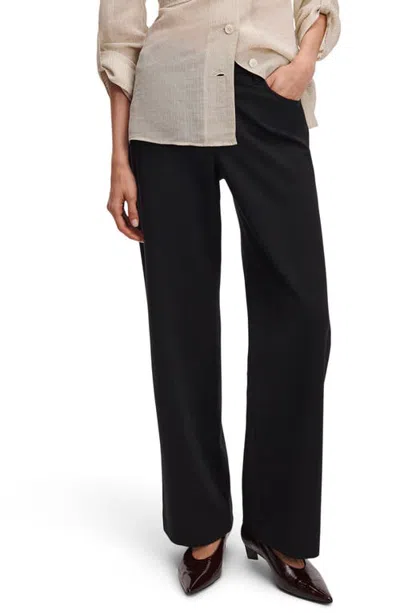 Rag & Bone Cam Low Rise Ponte Straight Leg Pants In Black