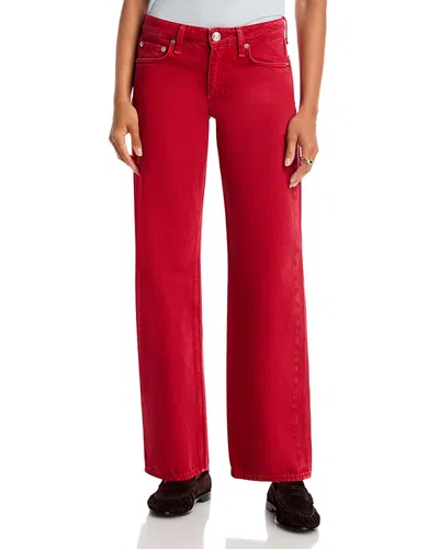 Rag & Bone Cam Low Rise Straight Leg Jeans In Red