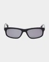 Rag & Bone Cameron Rectangular Sunglasses In Black Smoke